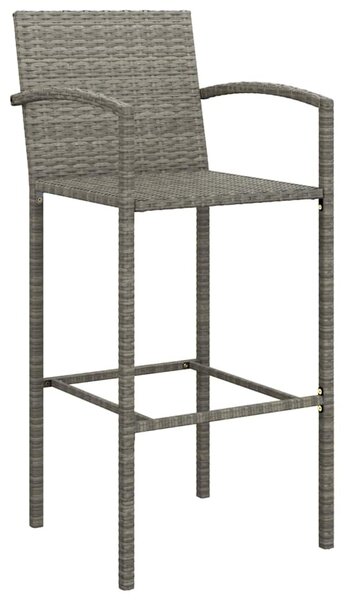 5 részes szürke polyrattan kerti bárszett