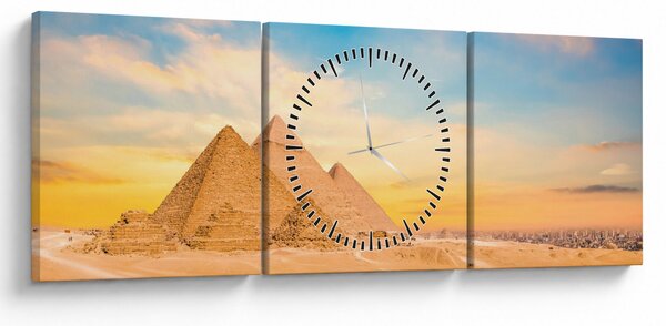 Az egyiptomi piramisok képe (órával) (90x30 cm)