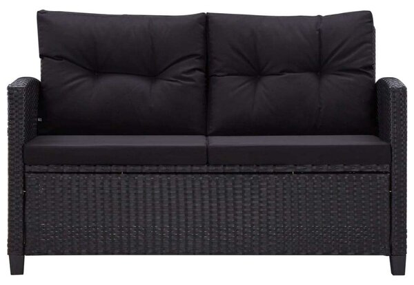 VidaXL Polyrattan Kerti Étkezőgarnitúra - 3 részes - Fekete