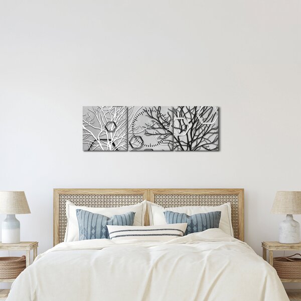 Absztrakt kép a fák (órával) (90x30 cm)