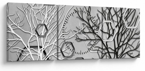 Absztrakt kép a fák (órával) (90x30 cm)