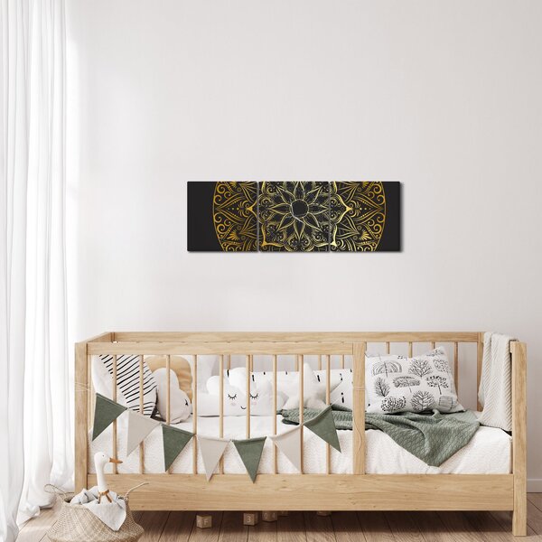 Az arany absztrakció képe (órával) (90x30 cm)