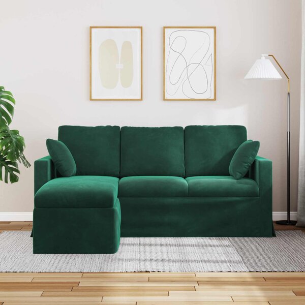 Kanapé Sötétzöld 178 x 134 x 80 cm Bársony