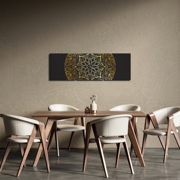 Az arany absztrakció képe (órával) (90x30 cm)