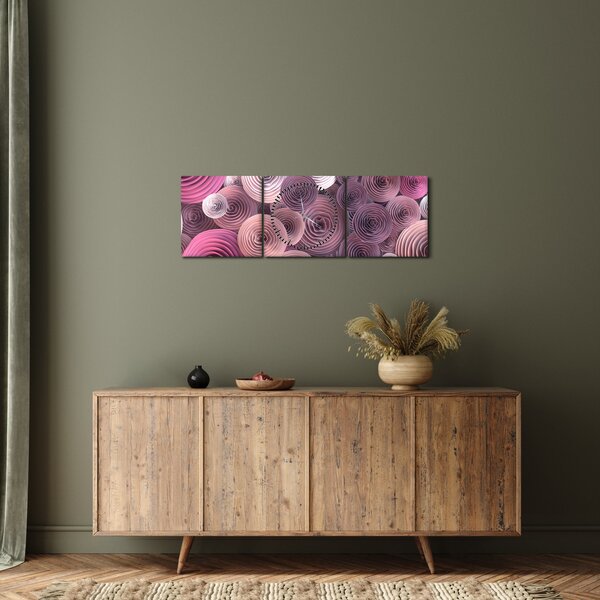 Absztrakt kép Rózsa virága (órával) (90x30 cm)