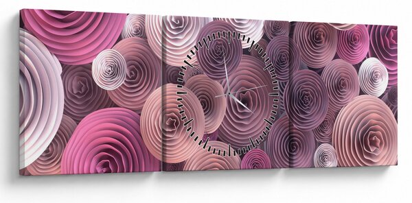 Absztrakt kép Rózsa virága (órával) (90x30 cm)