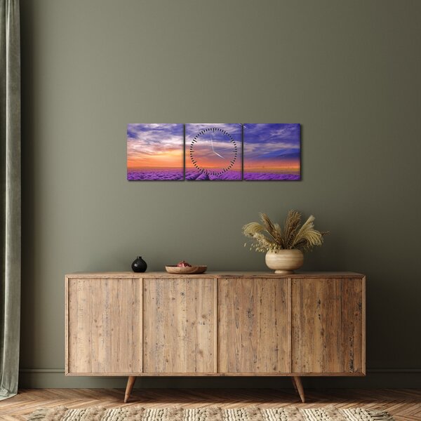 Egy levendula mező képe (órával) (90x30 cm)
