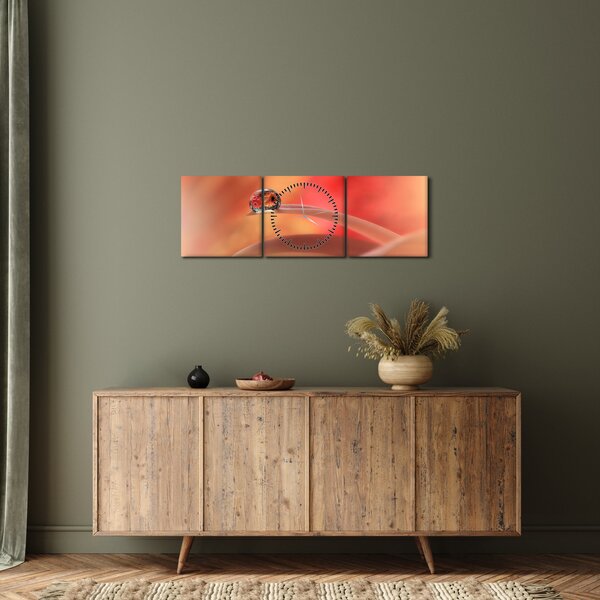 Virágos harmatcsepp képe (órával) (90x30 cm)