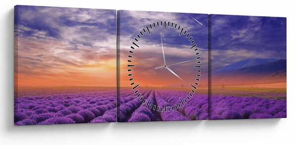 Egy levendula mező képe (órával) (90x30 cm)