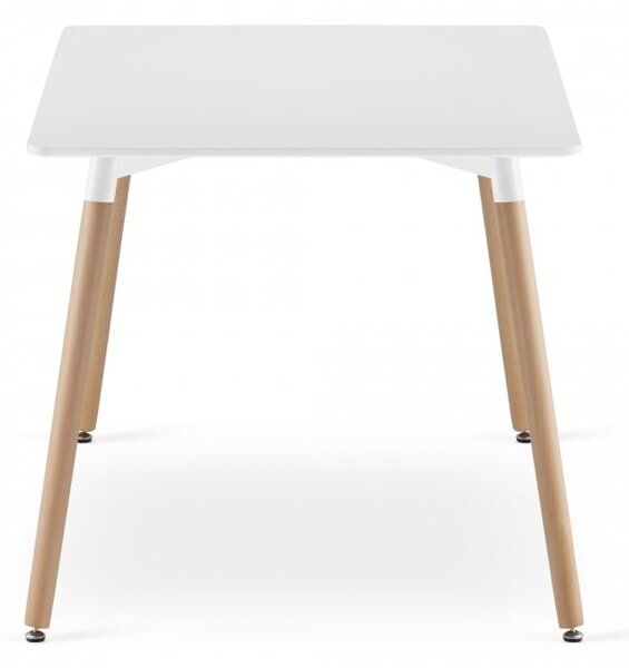 Étkezőgarnitúra 1 + 4, fehér asztal ADRIA 120x80 cm + fehér szék BALI MARK bükk lábakkal