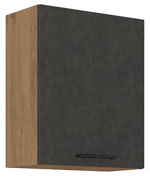 KONDELA Felsőszekrény, tölgy lancelot/szürke matt, VEGA 60 G-72 1F