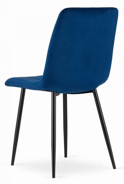 Étkező szett 1 + 4, fekete RAMOD asztal 100x60 cm + kék LAVA szék fekete lábakkal