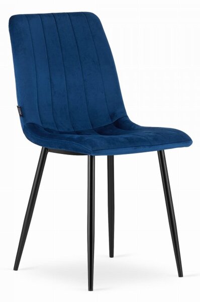 Étkező szett 1 + 4, fekete RAMOD asztal 100x60 cm + kék LAVA szék fekete lábakkal