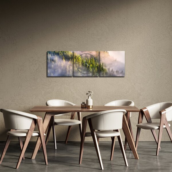 Egy hegyi táj képe (órával) (90x30 cm)