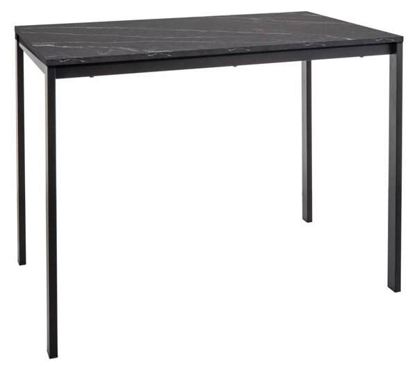 Étkező garnitúra 1 + 4, fekete asztal RAMOD 100x60 cm márvány dekor + zöld TURIN szék fekete lábakkal