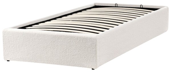 Ágyneműtartós ágy fejtámla nélkül Buklé DINAN 90 x 200 cm Törtfehér