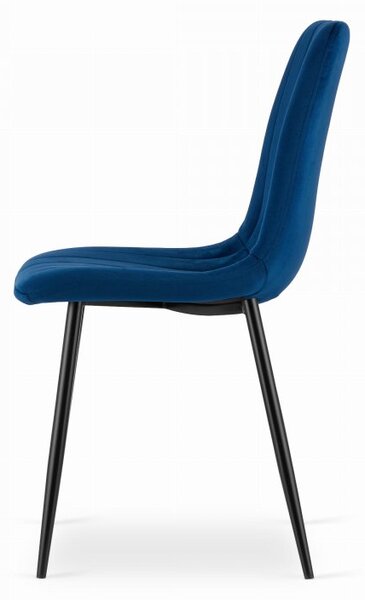 Étkező szett 1 + 4, fekete RAMOD asztal 100x60 cm + kék LAVA szék fekete lábakkal