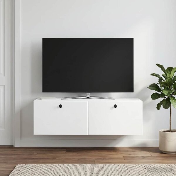 Fali TV szekrény 98 x 41 x 30 cm Fehér Szerelt Fa