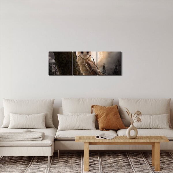 Egy gyöngybagoly képe (órával) (90x30 cm)