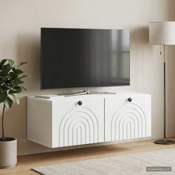 Fali TV szekrény Fehér 78,5 x 41 x 30 cm Szerelt Fa