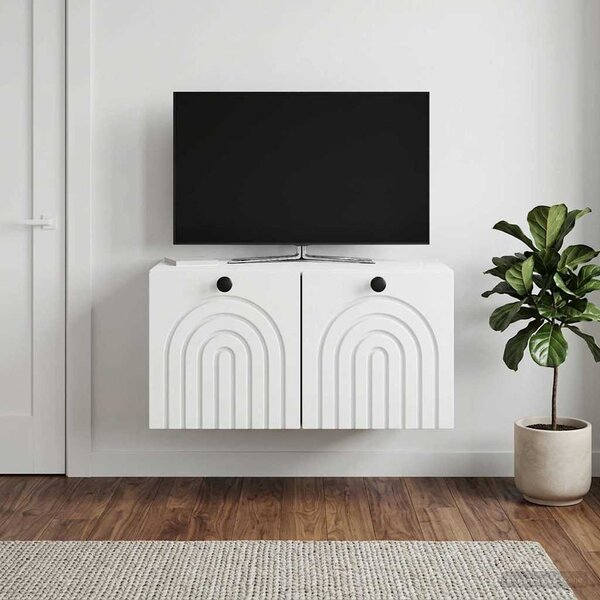 Fali TV szekrény Fehér 59,5 x 41 x 30 cm Szerelt Fa