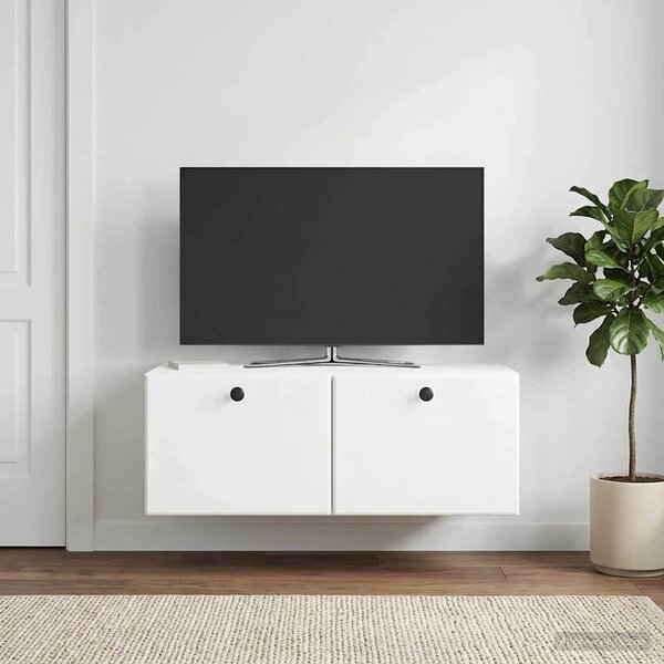 Fali TV szekrény 78,5 x 41 x 30 cm Fehér Szerelt Fa