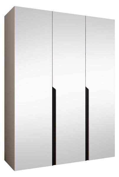 Gardróbszekrény Hartford 590, Laminált forgácslap, 202x150x52cm, Kasmír, Fekete
