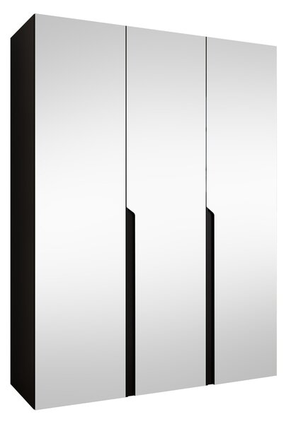 Gardróbszekrény Hartford 590, Laminált forgácslap, 202x150x52cm, Fekete