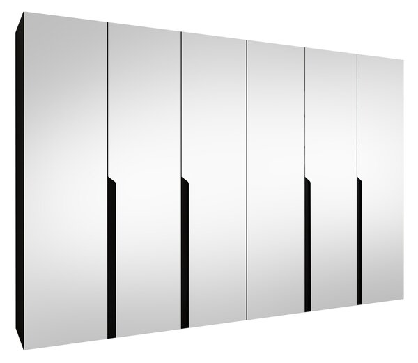 Gardróbszekrény Hartford 593, Laminált forgácslap, 202x300x52cm, Fekete