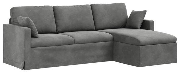 Kanapé Sötétszürke 228 x 134 x 80 cm Bársony