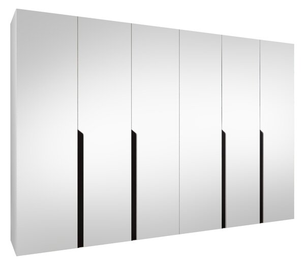 Gardróbszekrény Hartford 593, Laminált forgácslap, 202x300x52cm, Fekete, Fehér