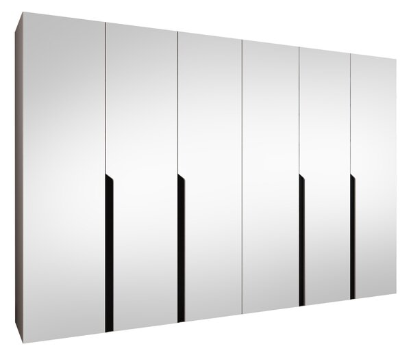 Gardróbszekrény Hartford 593, Laminált forgácslap, 202x300x52cm, Kasmír, Fekete