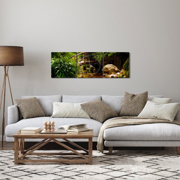 Kép - Híd a folyón (órával) (90x30 cm)