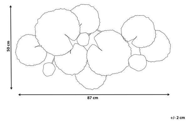Fali Dekoráció FRANCIUM Fém 50 cm Színes