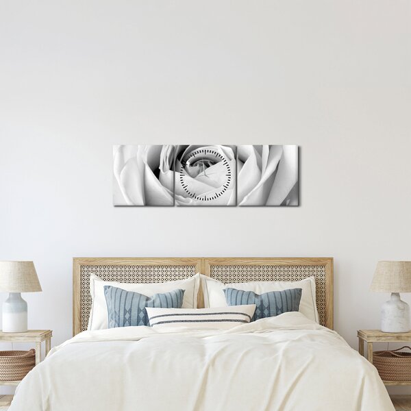 Kép - Rózsa virág részlete (órával) (90x30 cm)