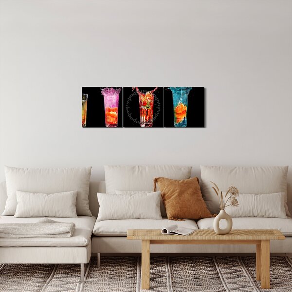 Az italok képe (órával) (90x30 cm)