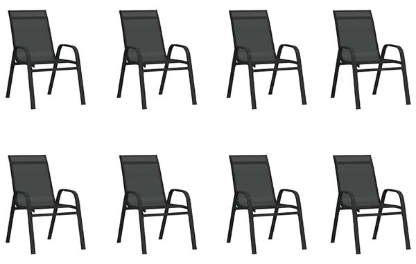 9 részes fekete kerti étkezőgarnitúra
