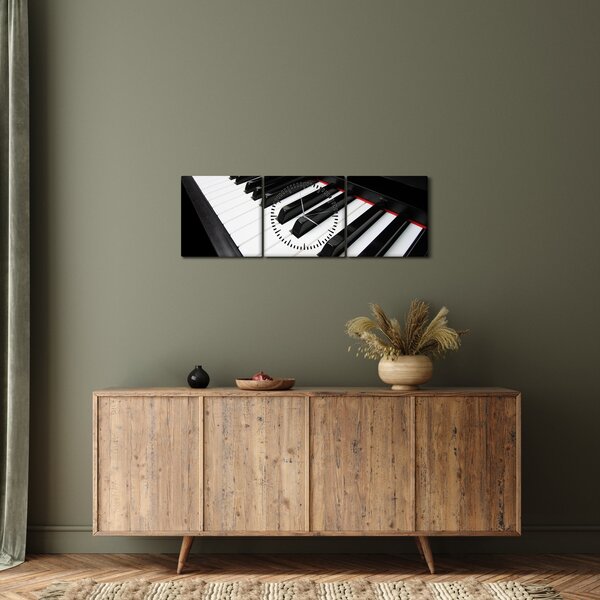 Zongora billentyű képe (órával) (90x30 cm)