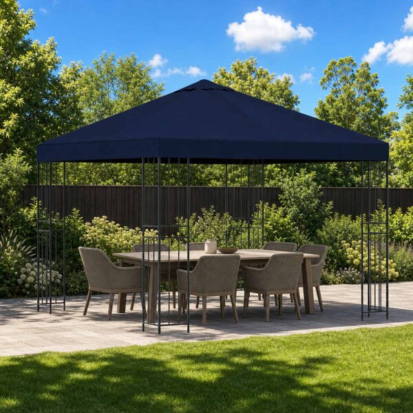 Pavilon 3 x 3 m Kék Poliészter és acél 190 gsm