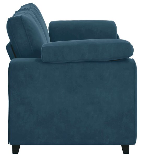 Kék bársony loveseat kanapé 180x77x82 cm
