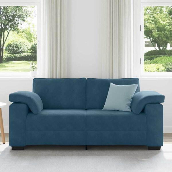 Kék bársony loveseat kanapé 180x77x82 cm