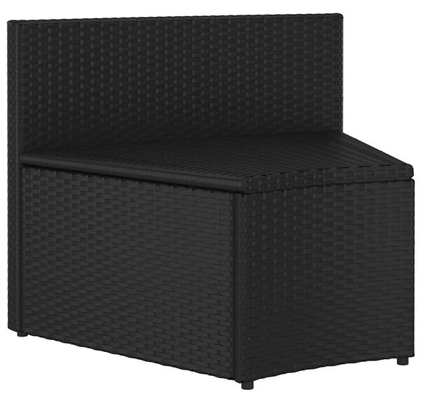 2 részes fekete polyrattan kerti ülőgarnitúra párnákkal