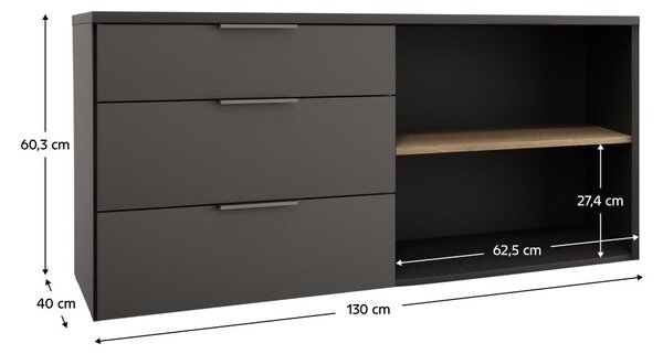 Regál Alegre (antracit + cremona tölgy)