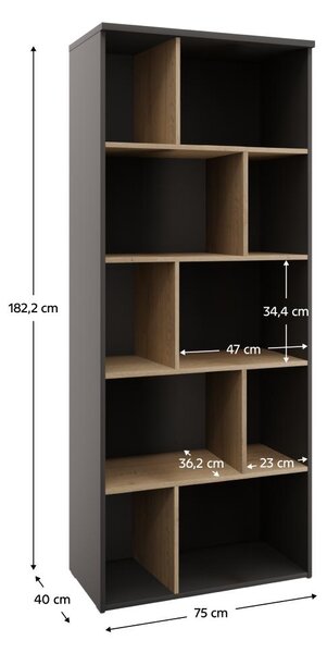 Regál Alegre (antracit + cremona tölgy)