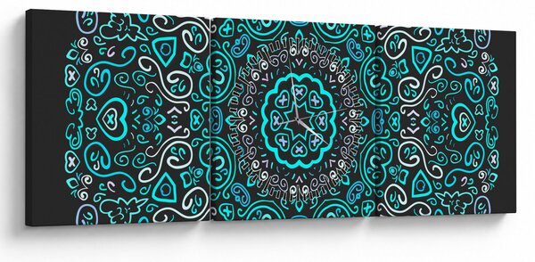 A díszítő absztrakció képe (órával) (90x30 cm)