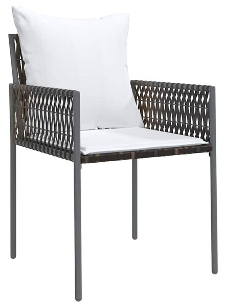 Kert étkező szett 7 db Barna és fekete PE Rattan