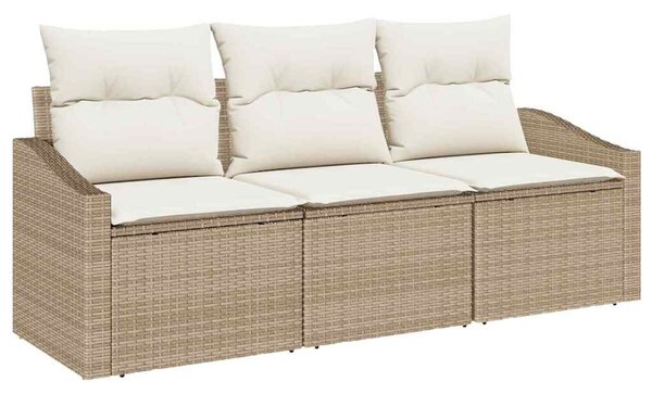 Kerti Kanapé Szett 3 db Beige és Fehér polirattan
