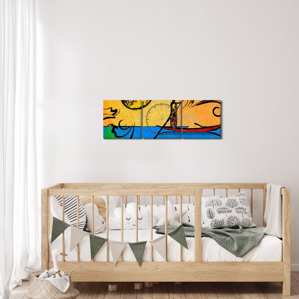 Egy ősi festmény képe (órával) (90x30 cm)