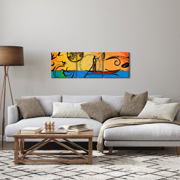 Egy ősi festmény képe (órával) (90x30 cm)