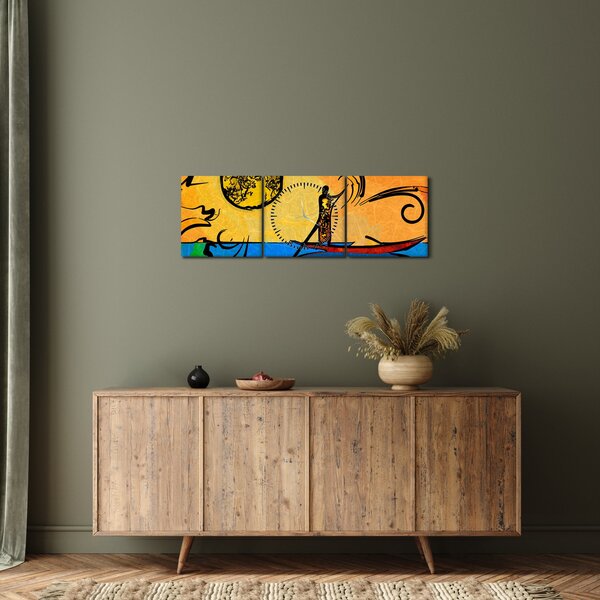 Egy ősi festmény képe (órával) (90x30 cm)